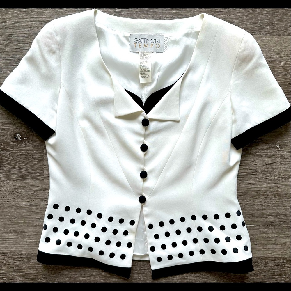 Gattinoni Tempo Black and White button top